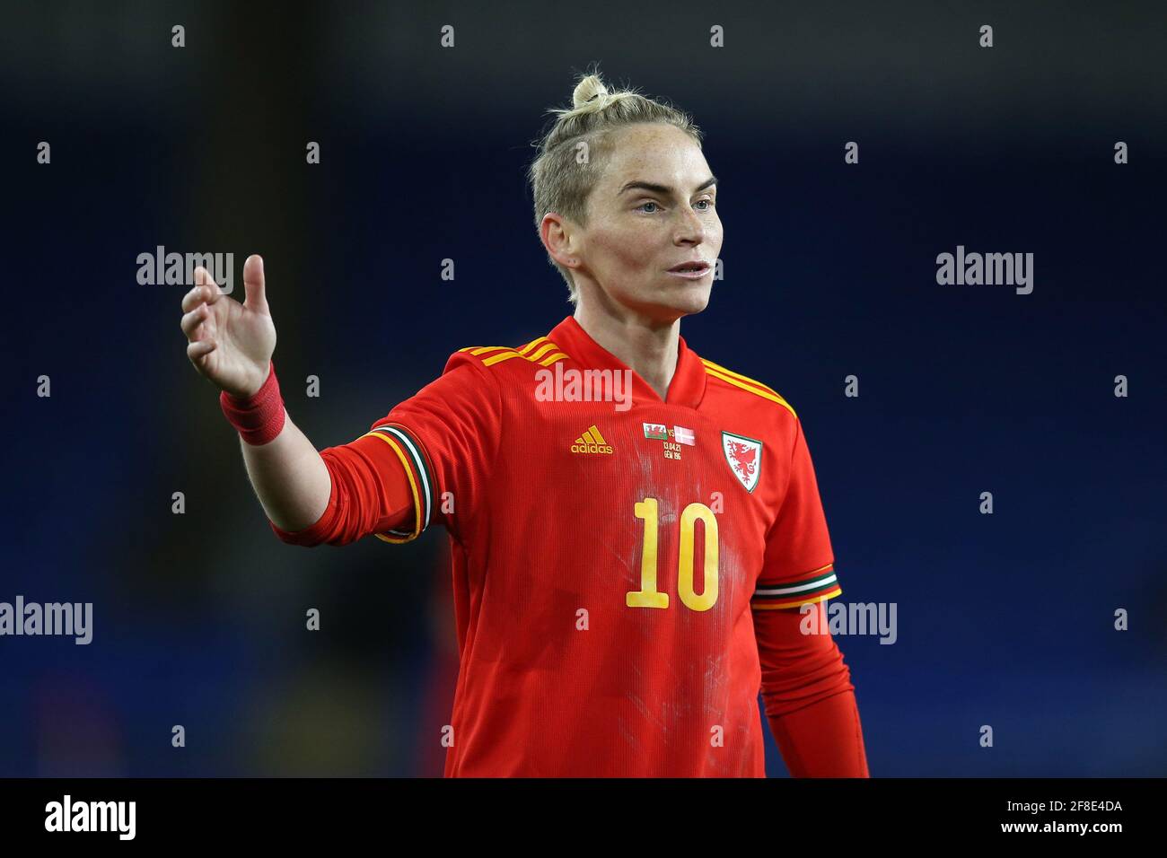 Cardiff Uk 13th Apr 2021 Jess Fishlock Of Wales Women Looks On Wales Women V Denmark Women International Football Friendly Match At The Cardiff City Stadium In Cardiff On Tuesday 13th April