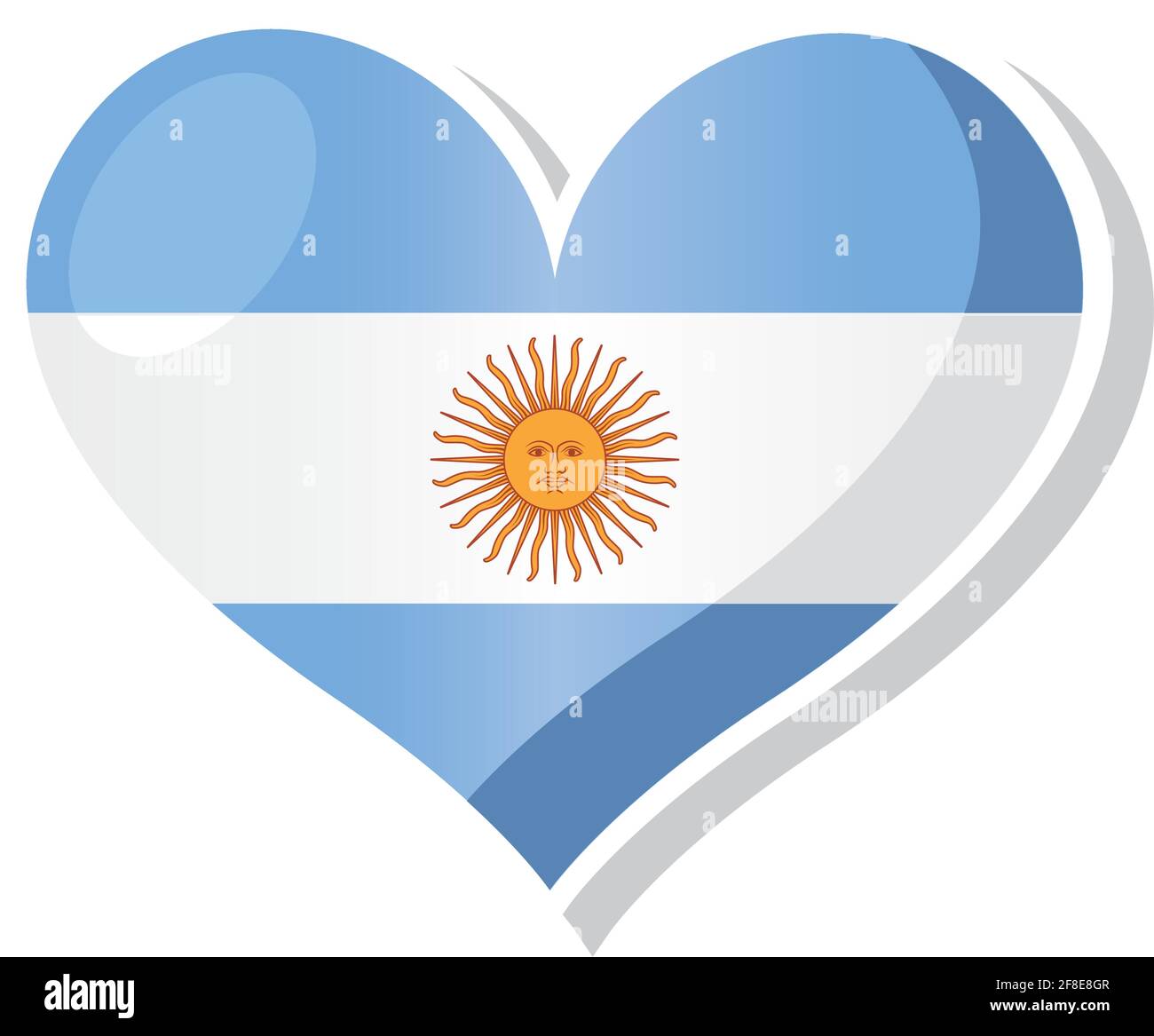 Flag of Argentina in heart shaped - Vector illustration Stock Vector