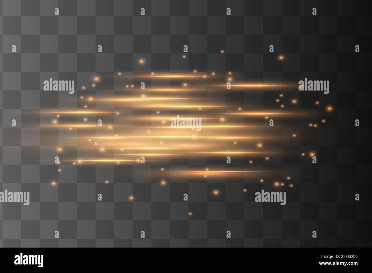 Abstract orange laser beam. Transparent isolated on black background ...
