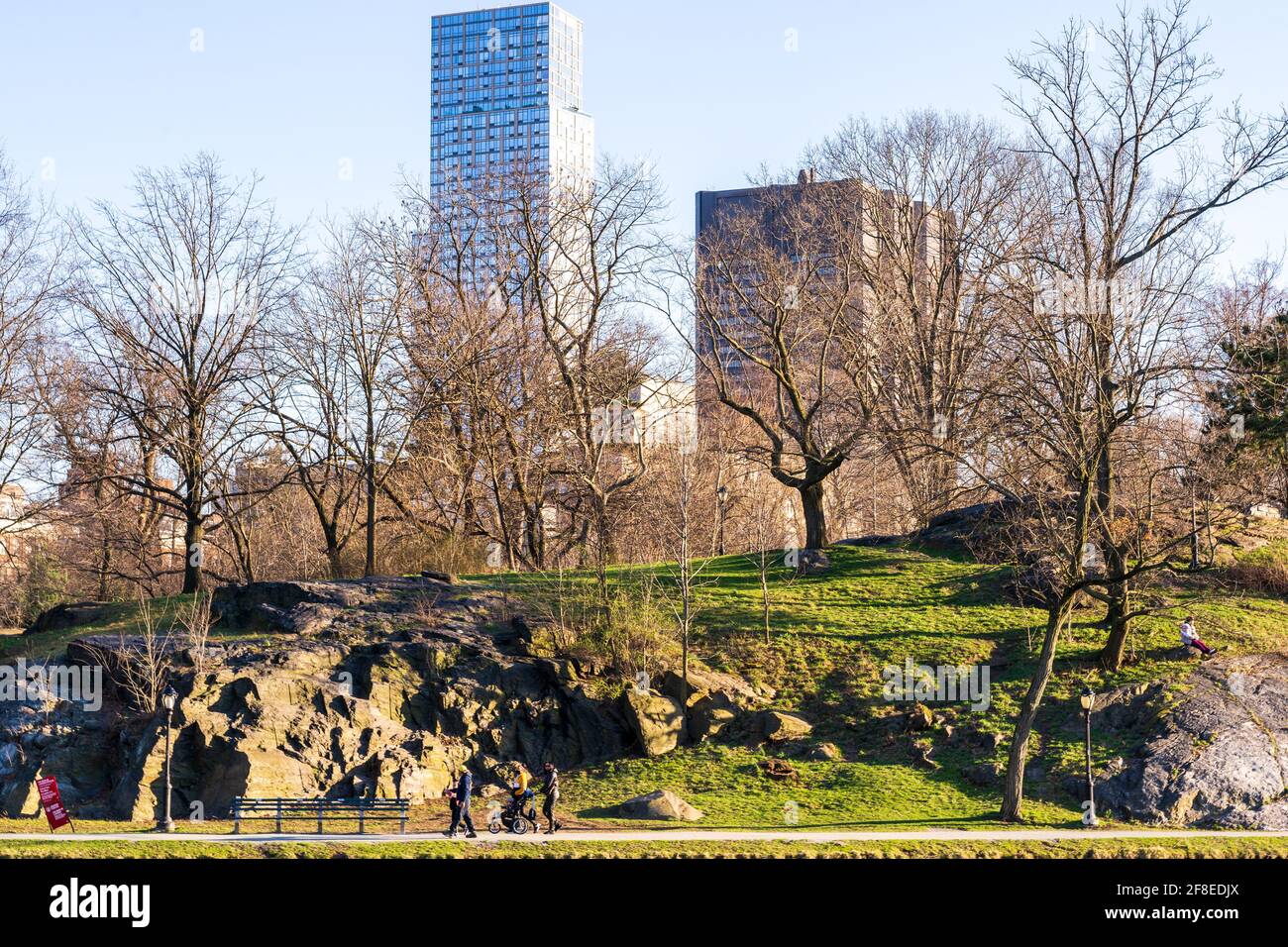 A Beautiful Sunny Day in Central Park New York City. Stock Photo