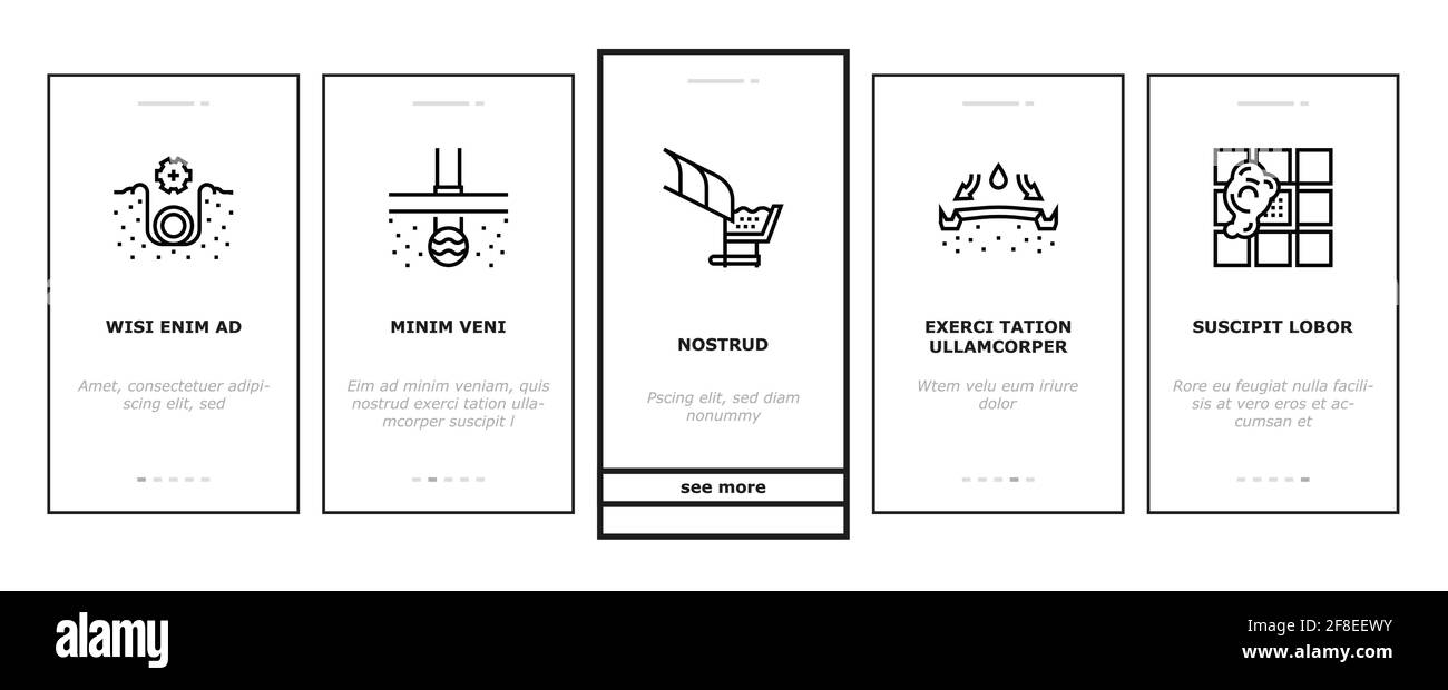 Drainage Water System Onboarding Icons Set Vector Stock Vector Image ...