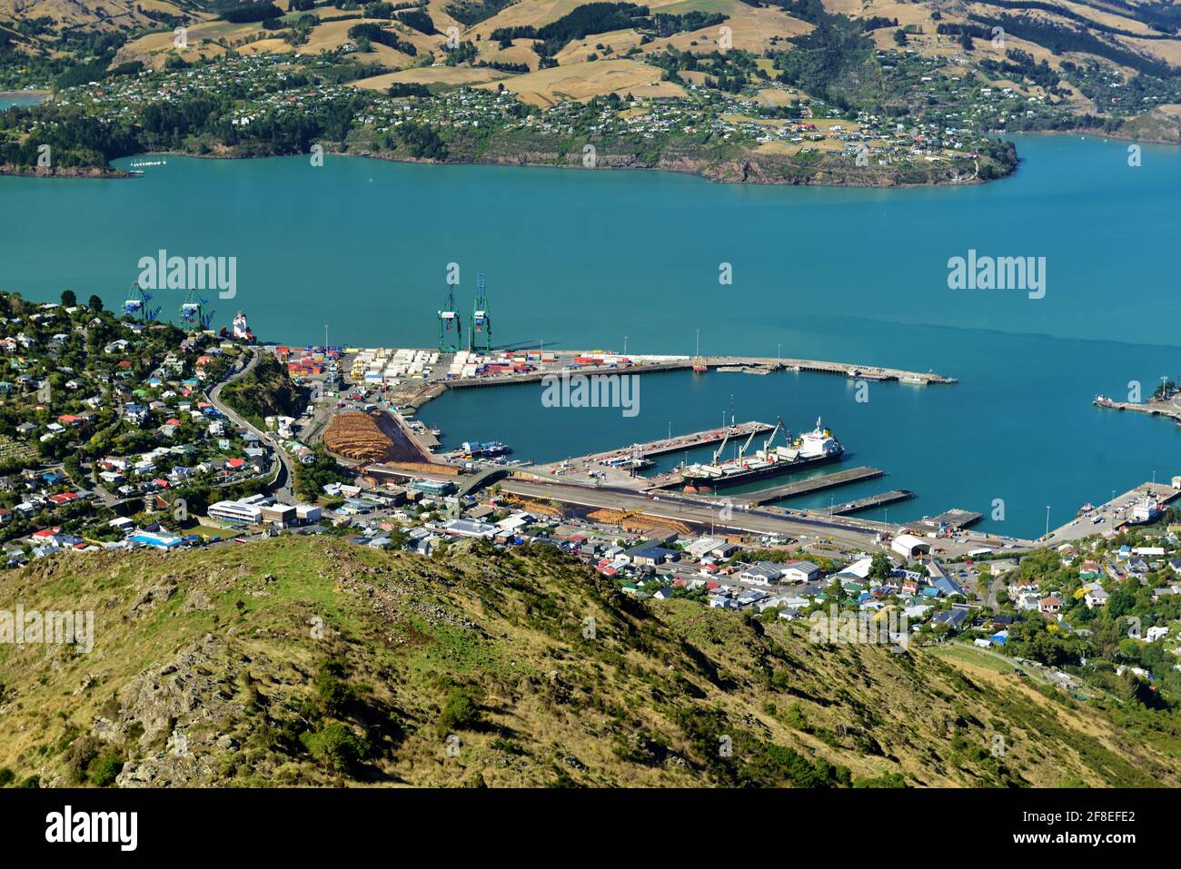 Lyttelton, port town on the north shore of Lyttelton Harbour close to