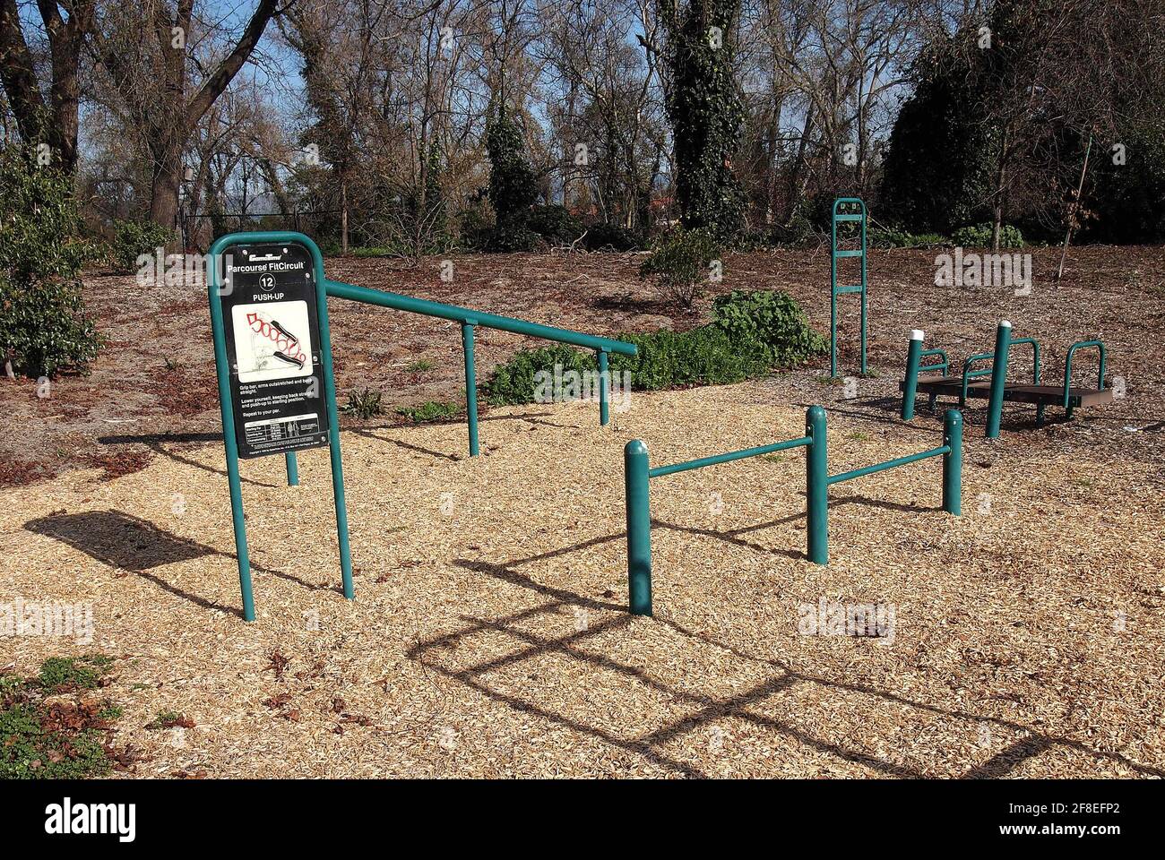 outside, exercise area in a public park in California Stock Photo