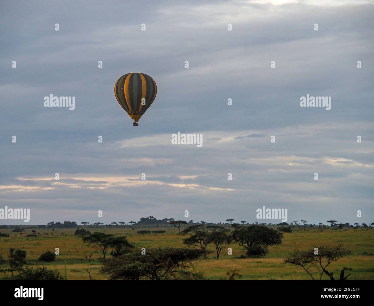 Serengeti National Park, Tanzania, Africa - February 29, 2020: Hot air