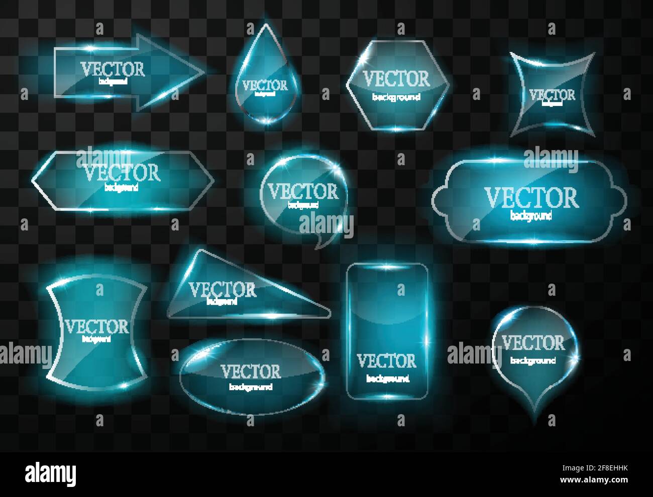 Glass vector button plane. Easy editable background Stock Vector