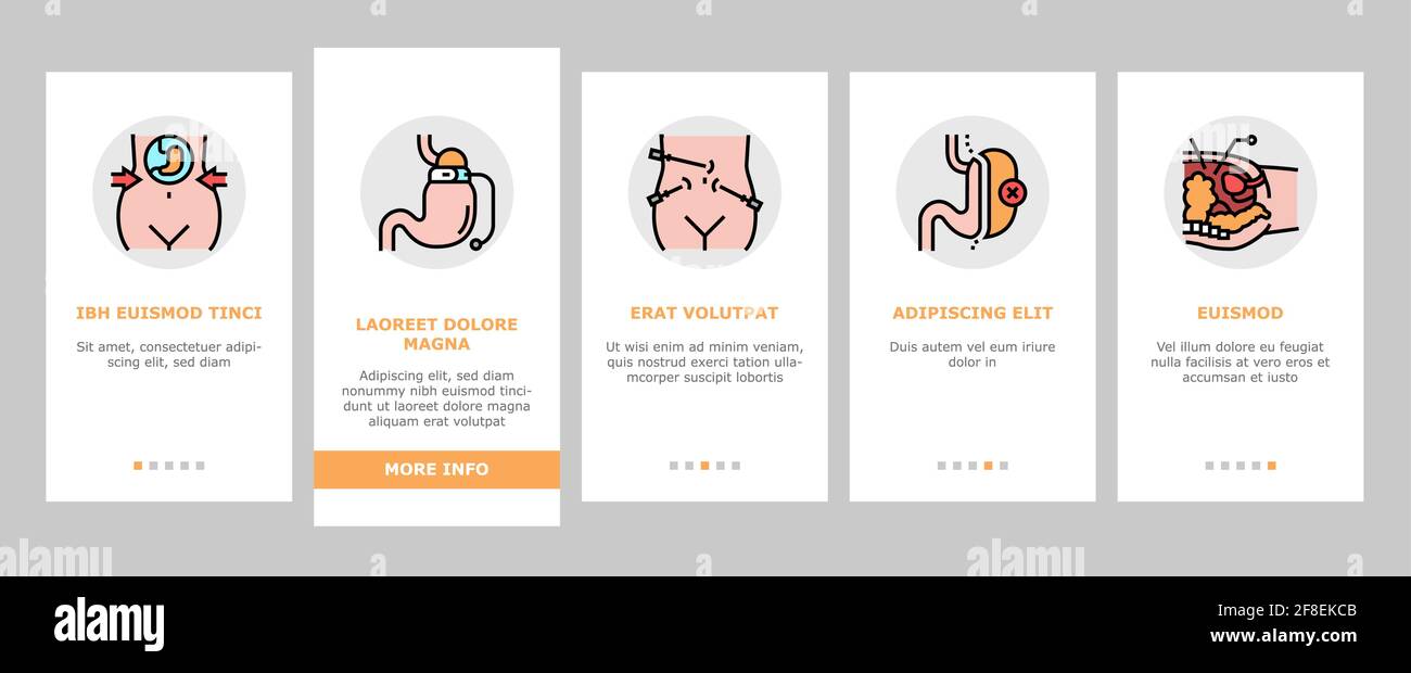 Bariatric Surgery Onboarding Icons Set Vector Stock Vector Image & Art ...