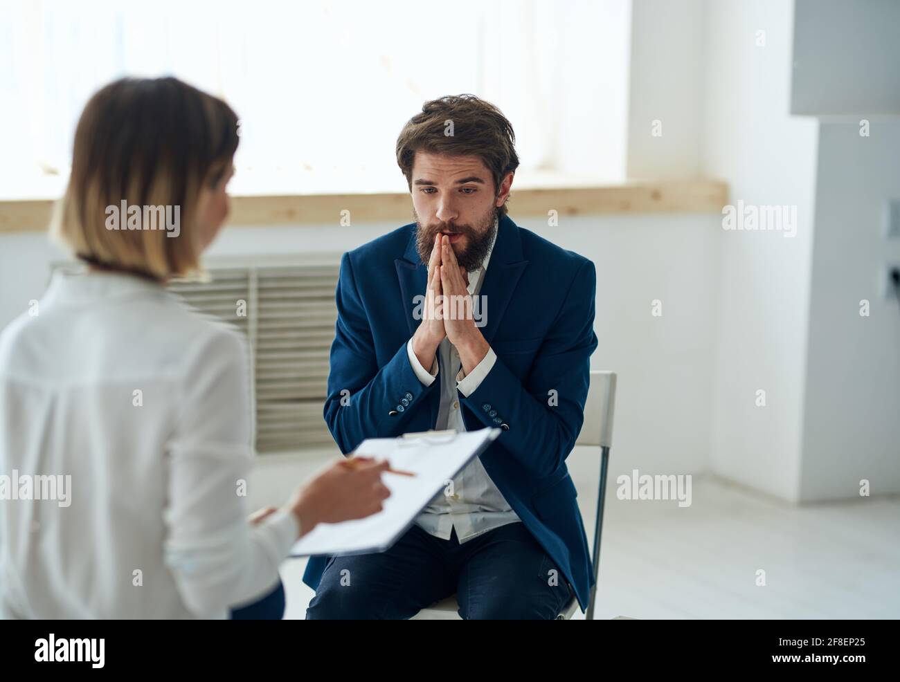 A man at a psychologist's appointment, communication, diagnosis of the