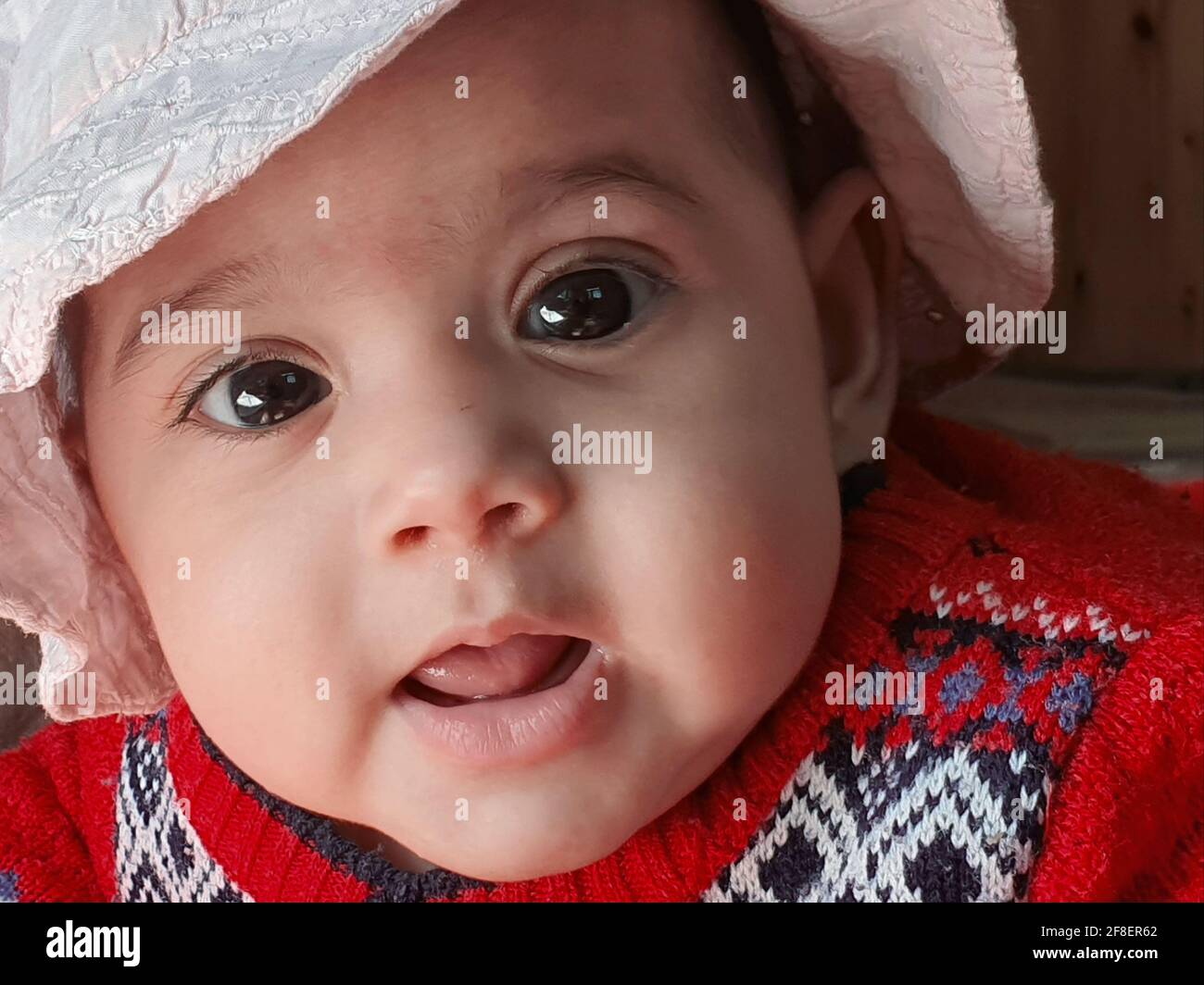 New born baby kid asian colour looks very beautiful. Stock Photo