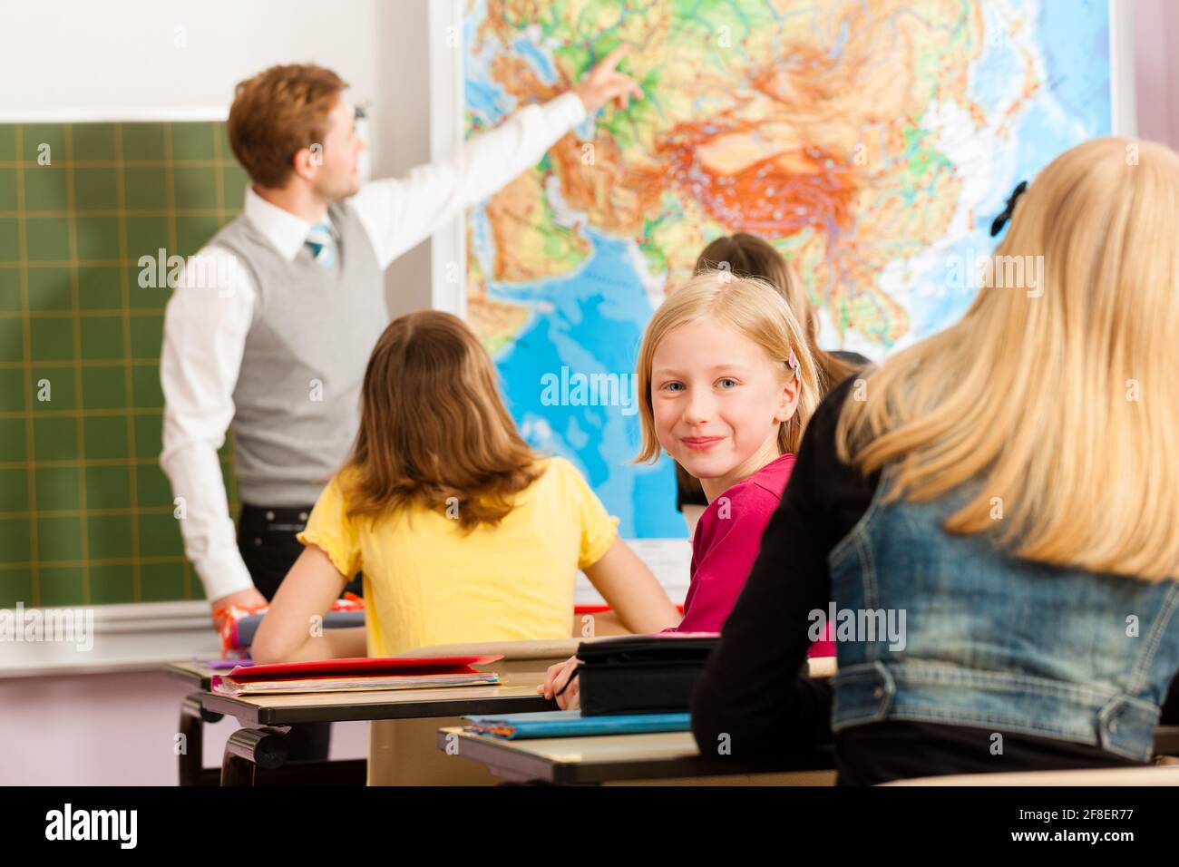 The pupils are in the classroom