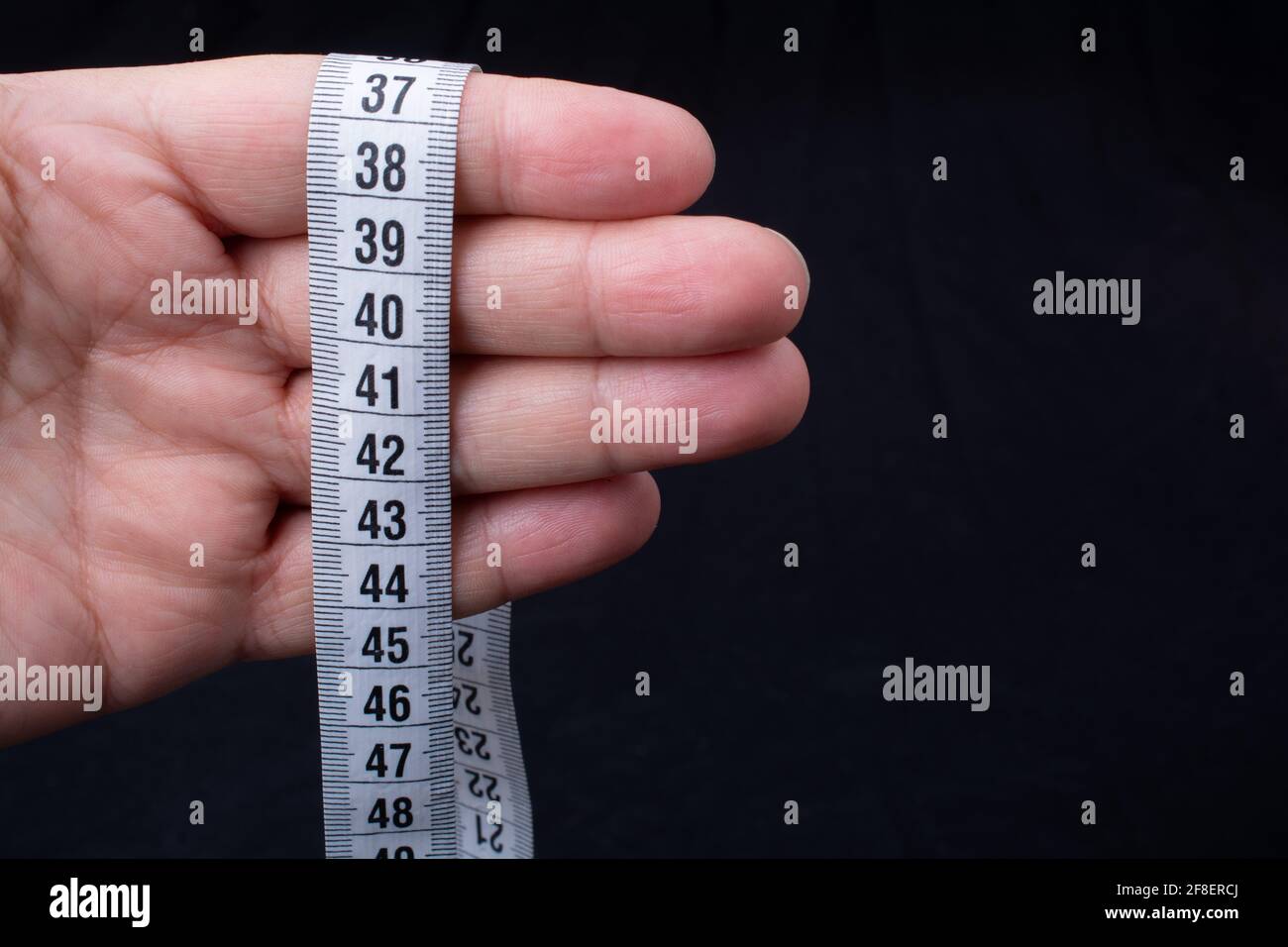 soft measuring tape.  tape measure with metric scale Stock Photo
