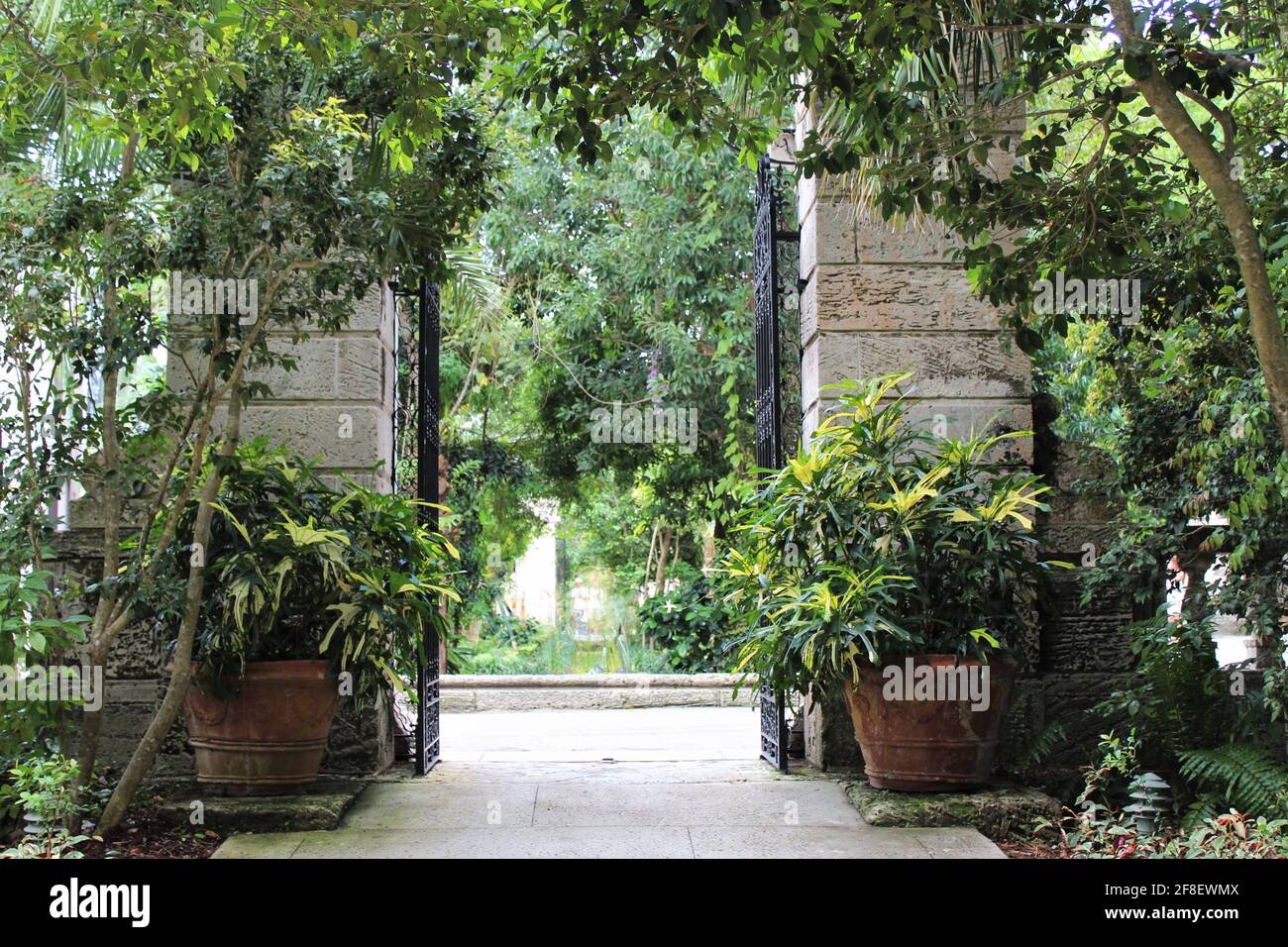 Beautiful European Italian outdoor entryway to a garden or a house Stock Photo