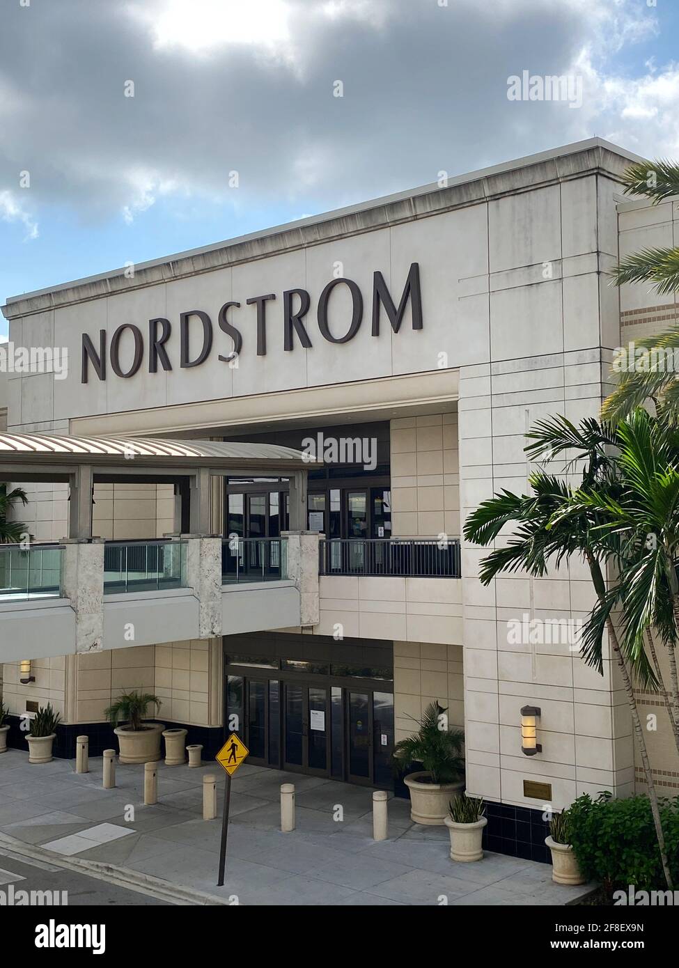 Outdoor exterior facade of Nordstrom, Inc. An American luxury department store chain located in Aventura Mall, in south Florida. Stock Photo