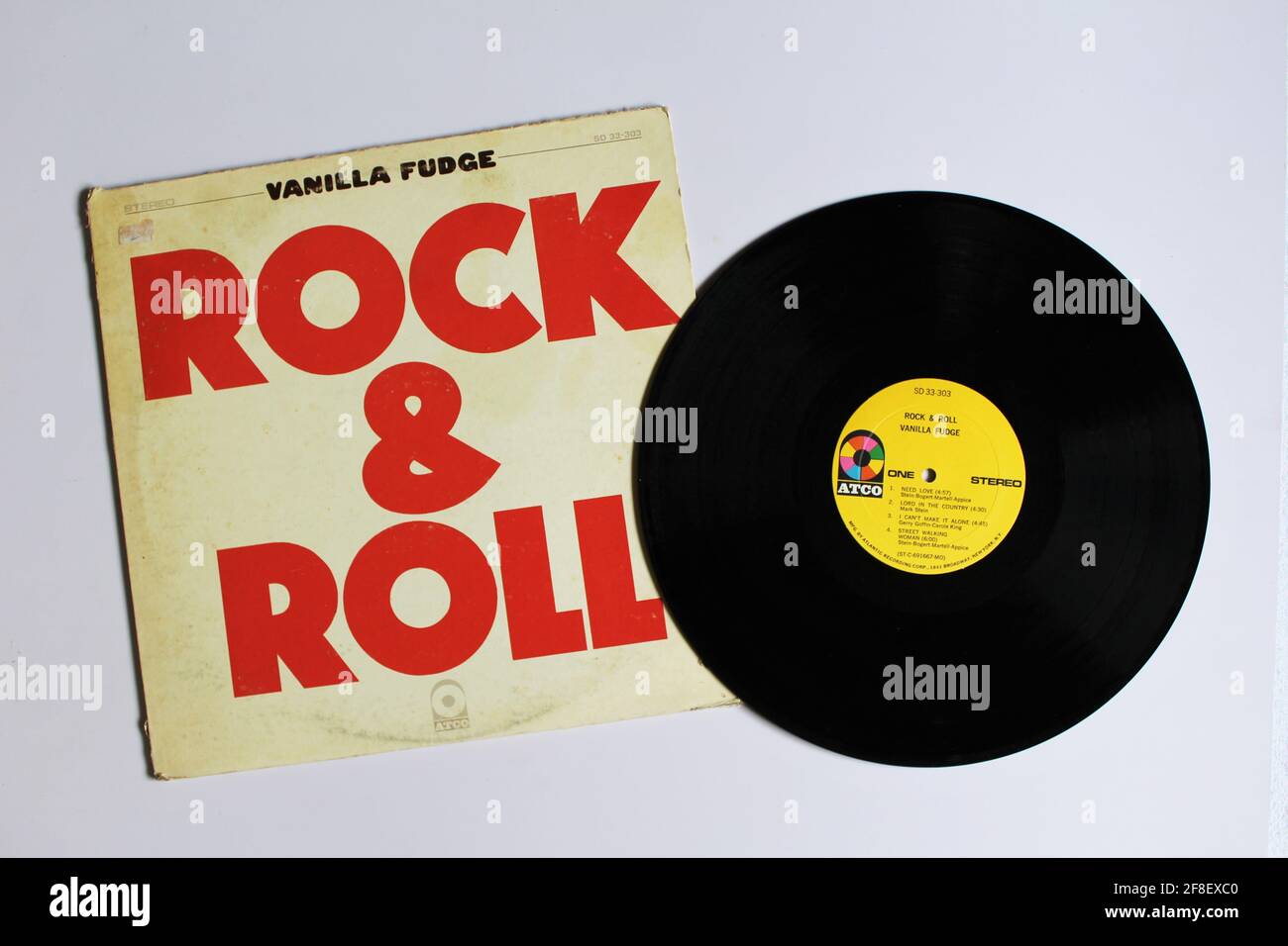 American hard rock and psychedelic rock band Vanilla Fudge music album on vinyl record LP disc. Titled: Rock and Roll Stock Photo