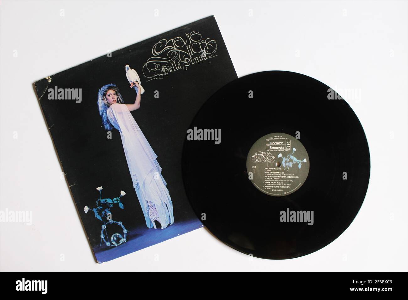 Rock and country rock artist, Stevie Nicks music album on vinyl record LP disc. Titled: Bella Donna Stock Photo