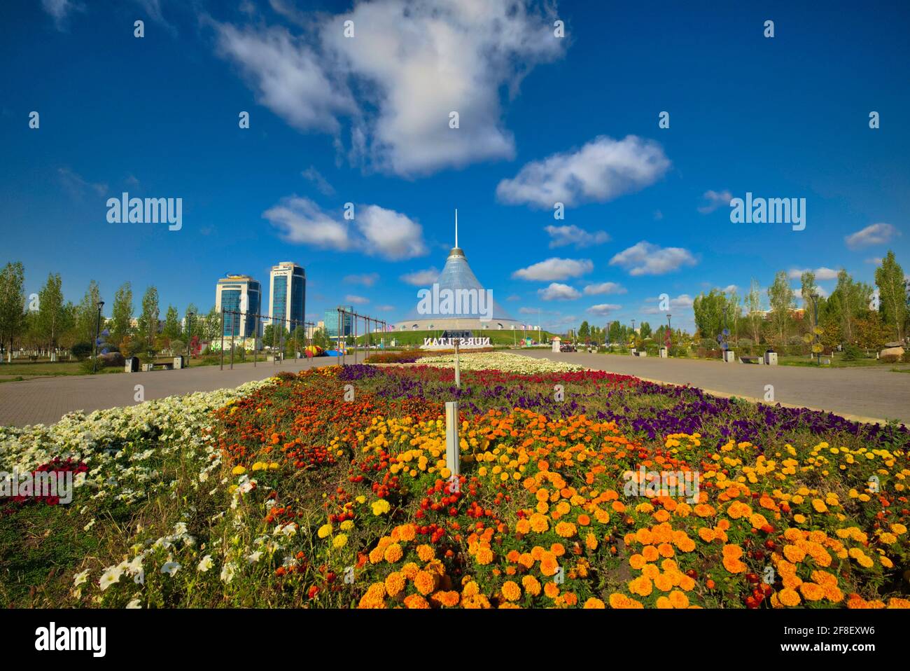 Nur-Sultan (US: /ˌnʊərsʊlˈtɑːn/; Kazakh: Нұр-Сұлтан, Nur-Sultan; Russian: Нур-Султан), called Astana[a] (Kazakh and Russian: Астана) until March 2019, Stock Photo