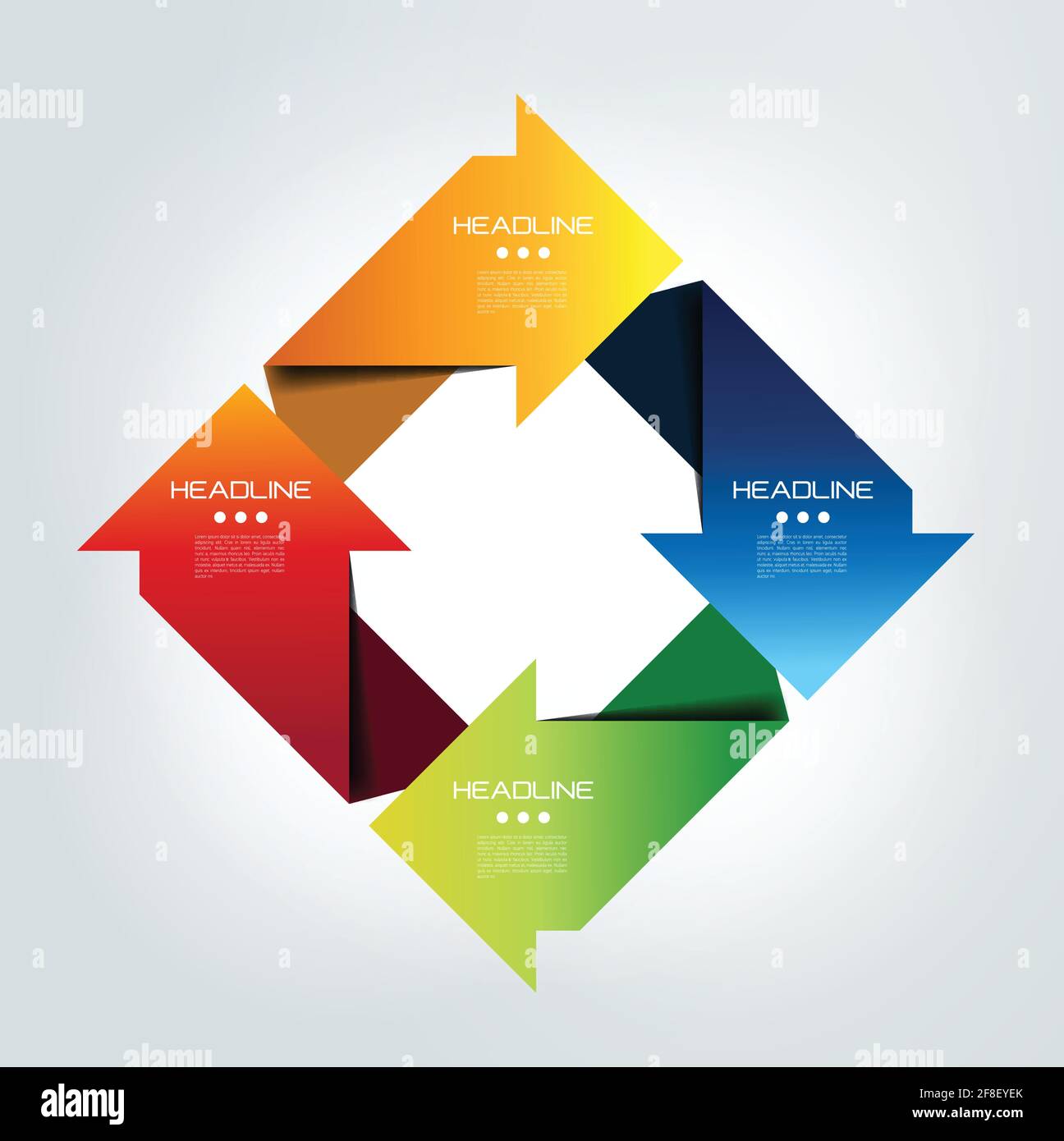 Arrow square connected infographic. 4 step design. Vector illustration ...