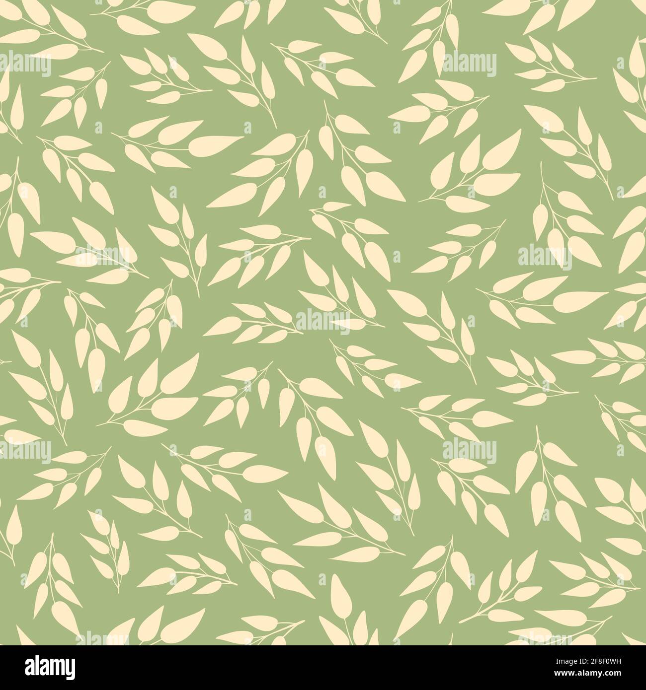 Vector simple floral seamless pattern. Natural background. Summer green leaves. Stock Vector