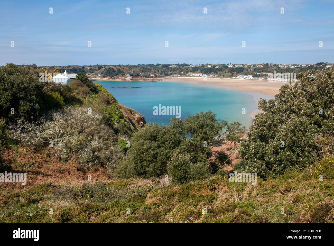 Ouaisné Bay and St Brelade's Bay Jersey Stock Photo