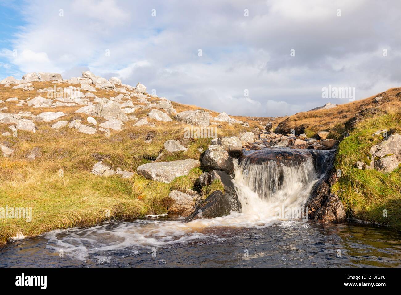 The small river Abhainn Hotaroil at Mealasta on the Isle of Lewis Stock Photo