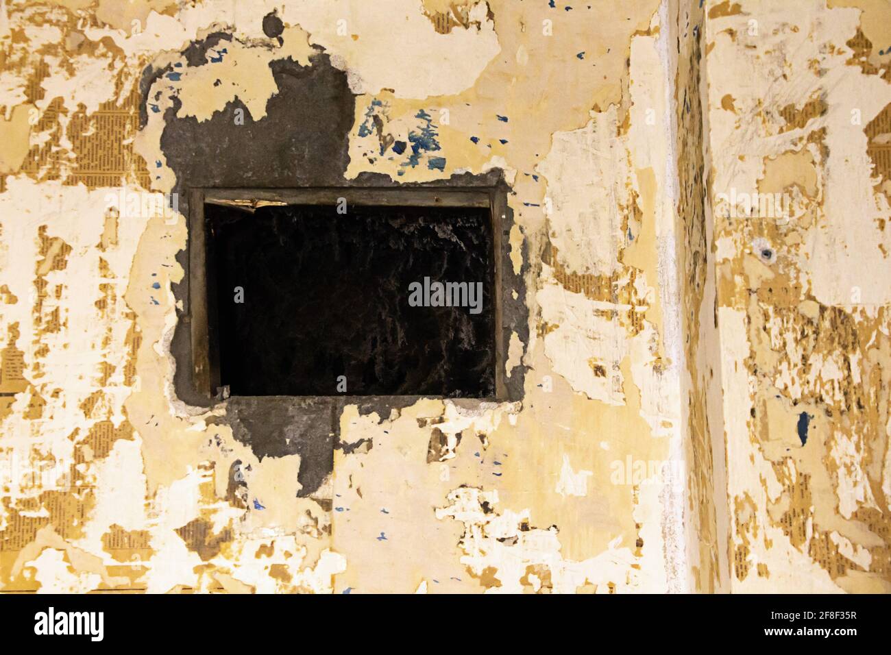 Shot of old wall texture with ventilation shaft Stock Photo