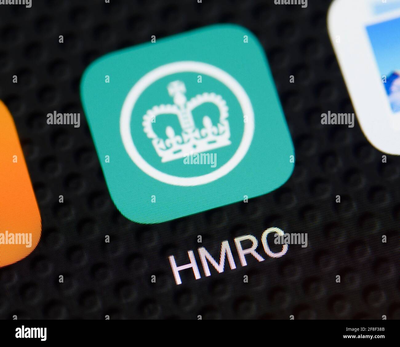 HMRC App Icon on a Smartphone, United Kingdom Stock Photo