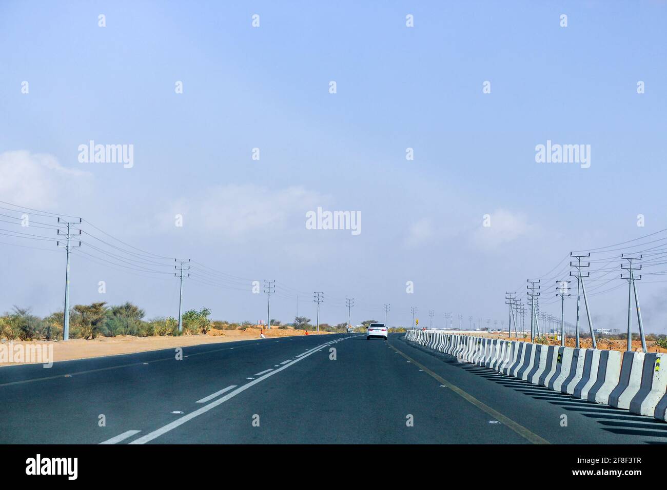 saudi arabian desert road Stock Photo