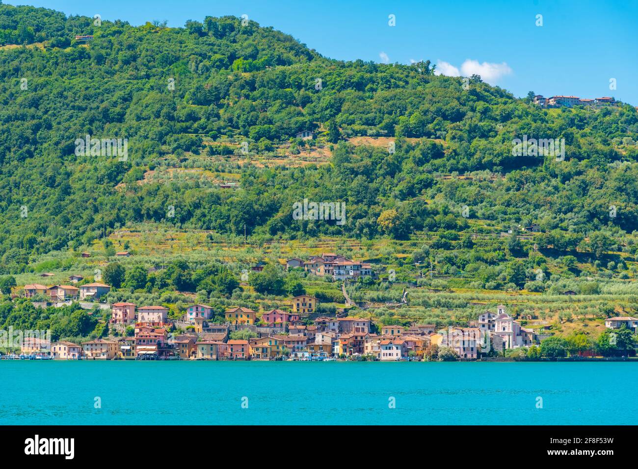 Carzano village on Monte Isola island at Iseo lake in Italy Stock Photo