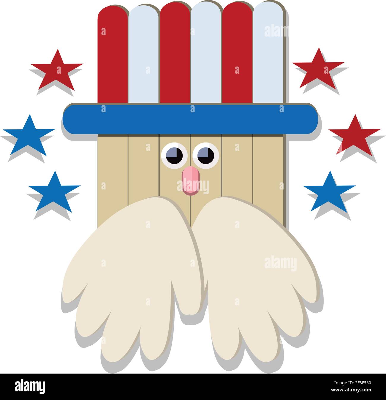 Uncle Sam vector illustration cartoon face Stock Vector
