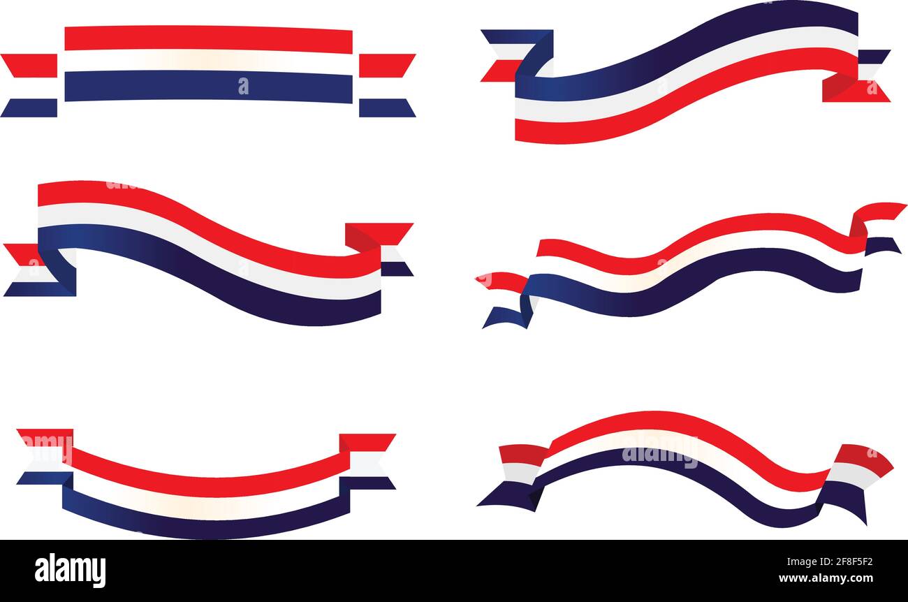 Patriotic ribbon set vector isolated on white background Stock Vector ...