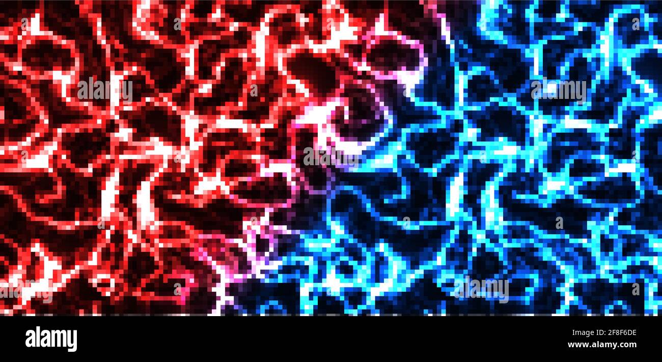 Versus, battle background, red and blue electrical discharges, lightning, cracks. Background for racing, battle, competition, sports and games. Vector Stock Vector
