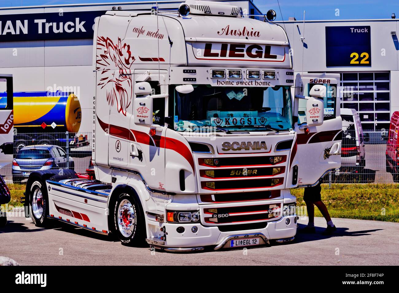 vorchdorf, austria, 02 july 2016, scania r500 operated by liegl at a truck event Stock Photo