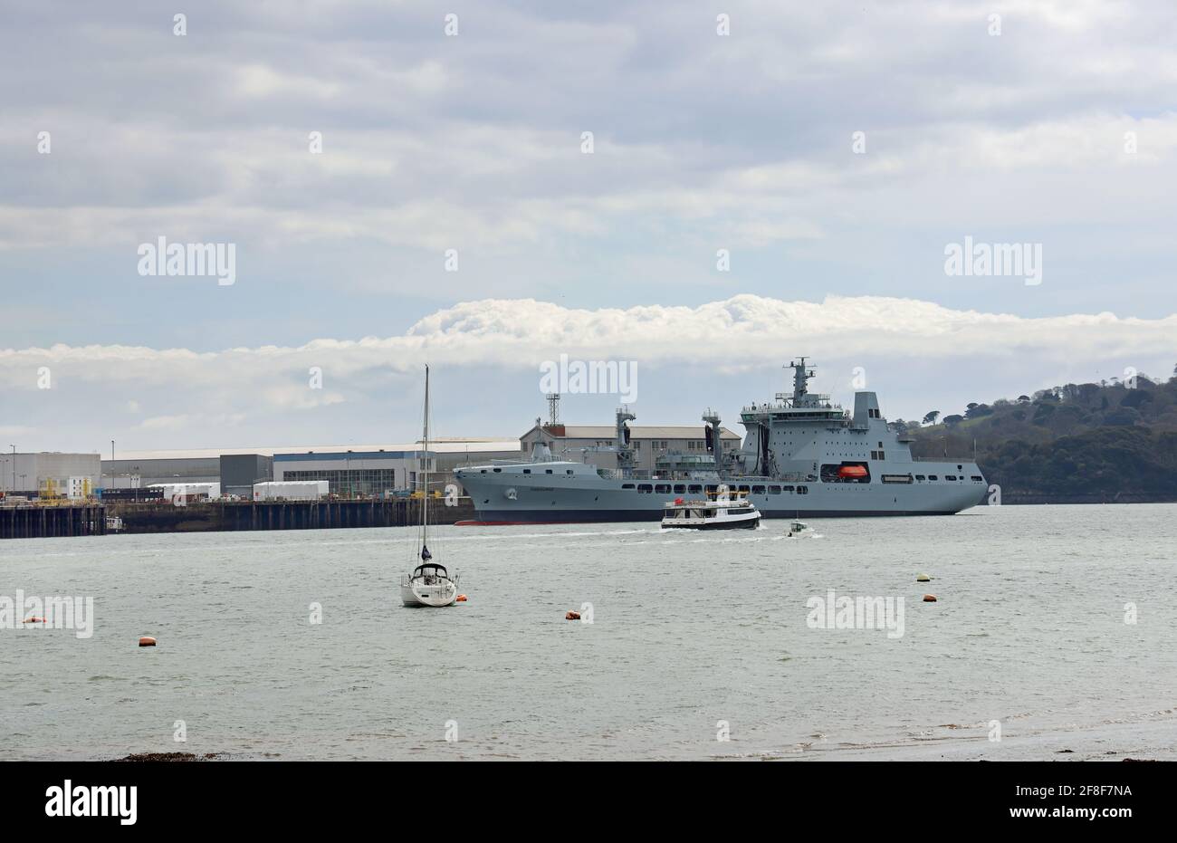 RFA Tidesurge berthed at South Yard, Devonport. South Yard Devonport is included in the Freeport Status announced for Plymouth in March 2021 Stock Photo