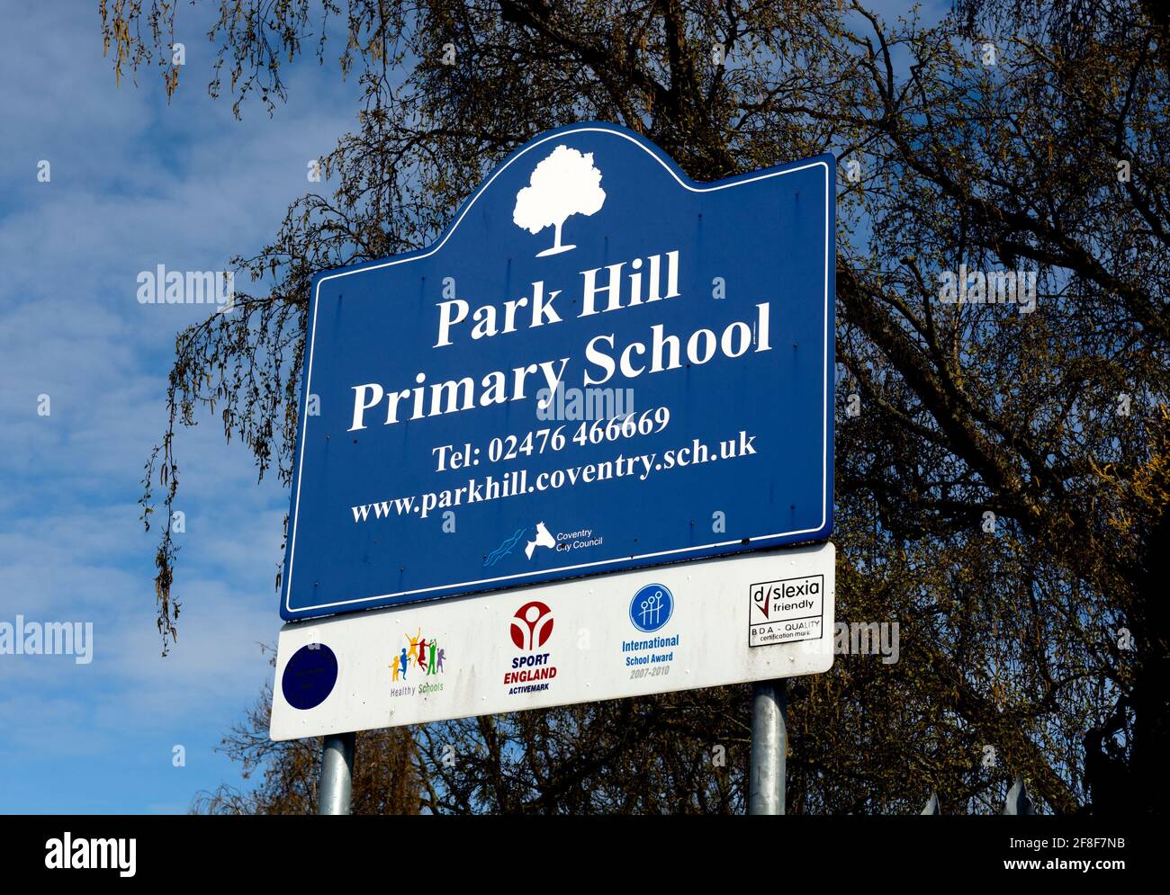 Park Hill Primary School sign, Eastern Green, Coventry, West Midlands