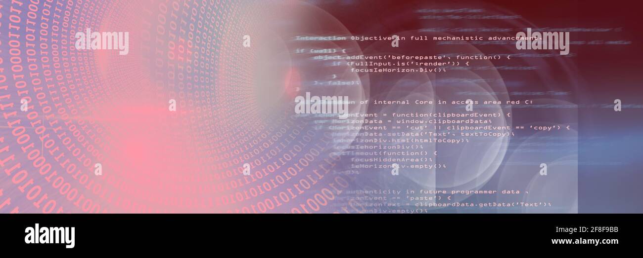 Computer code funnel and data processing against gradient background ...