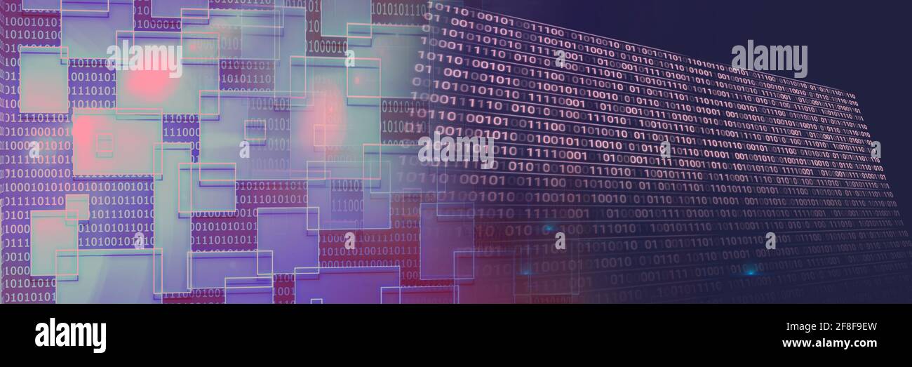 2d geometric shapes and computer code against gradient background ...