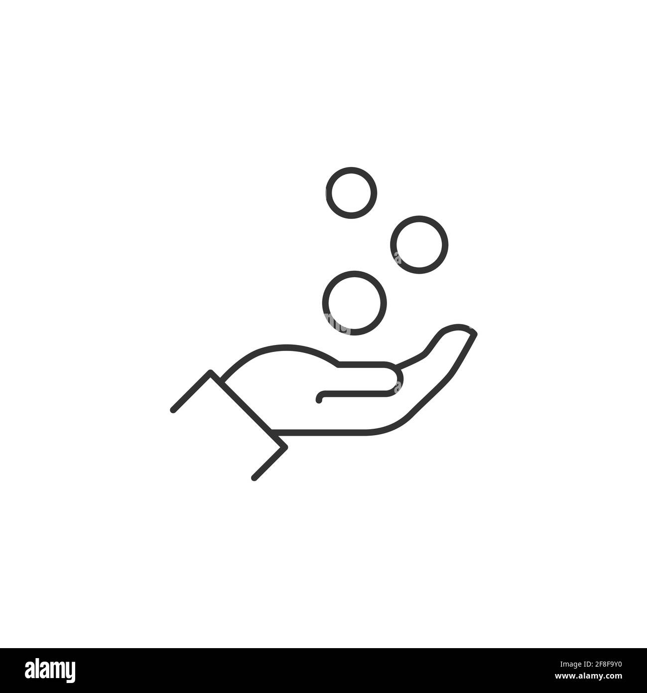 Coins falling hand Stock Vector Images - Alamy