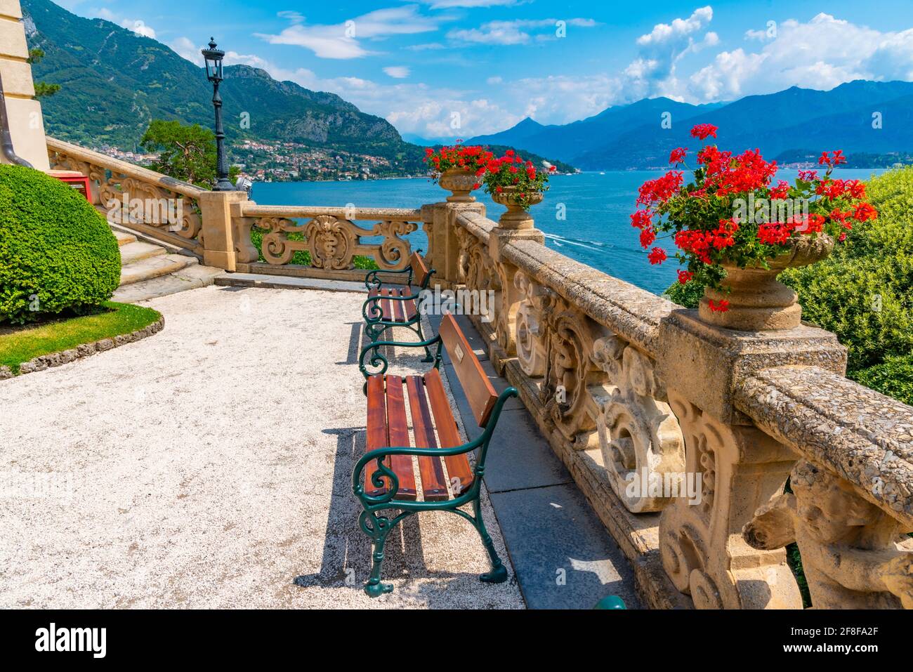 Patio of Villa del Balbianello at lake Como, Italy Stock Photo