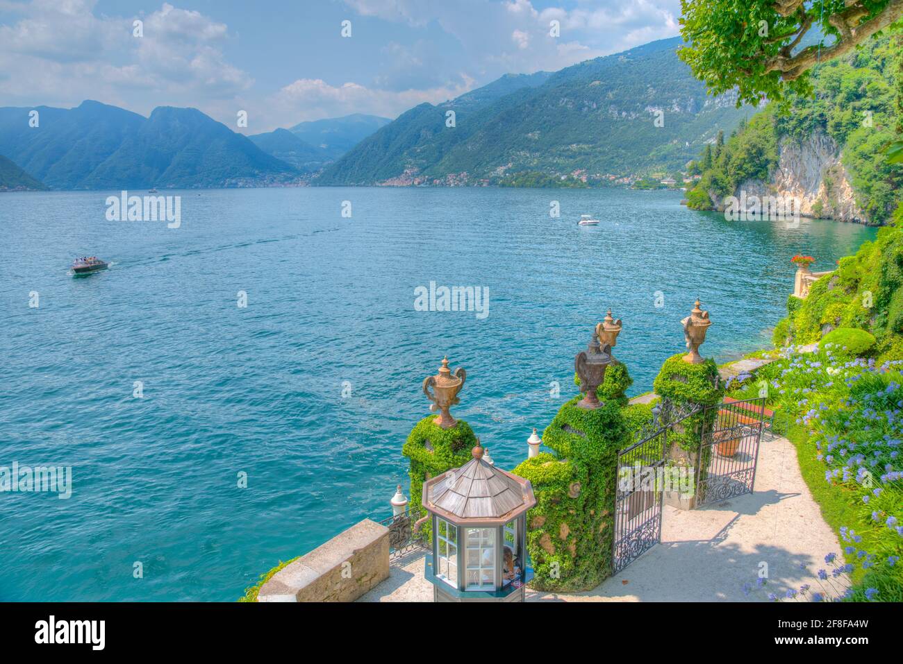Gardens at Villa del Balbianello at lake Como, Italy Stock Photo