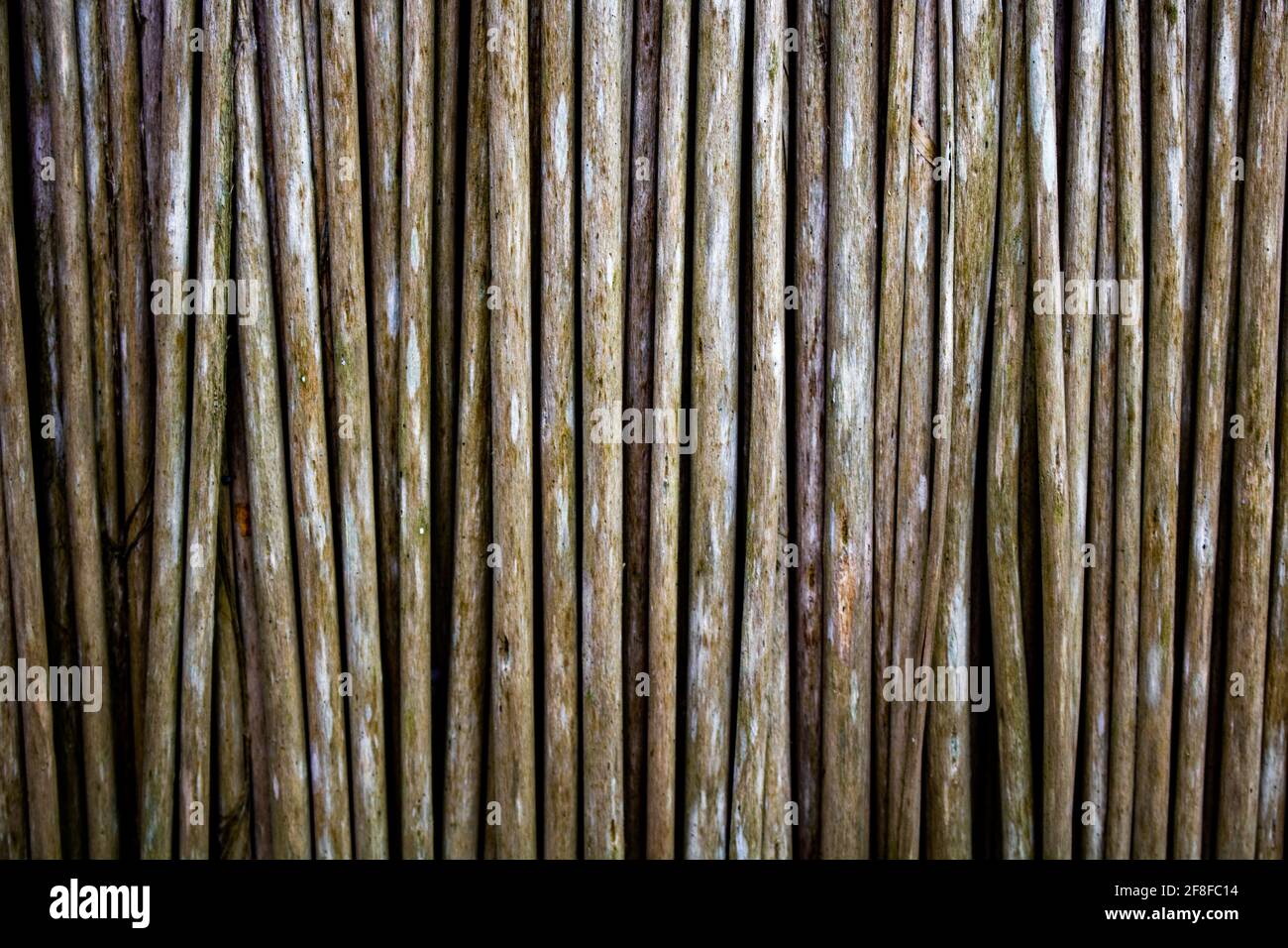 Old Jute Stick Wall Textured Wallpaper. Lovely jute stick walls. Vintage background Stock Photo