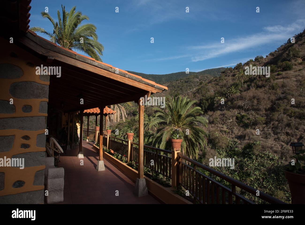La Era Vieja is a holiday home situated at the high end of Valle Hermoso at La Gomera in Canary Islands archipelago. Stock Photo