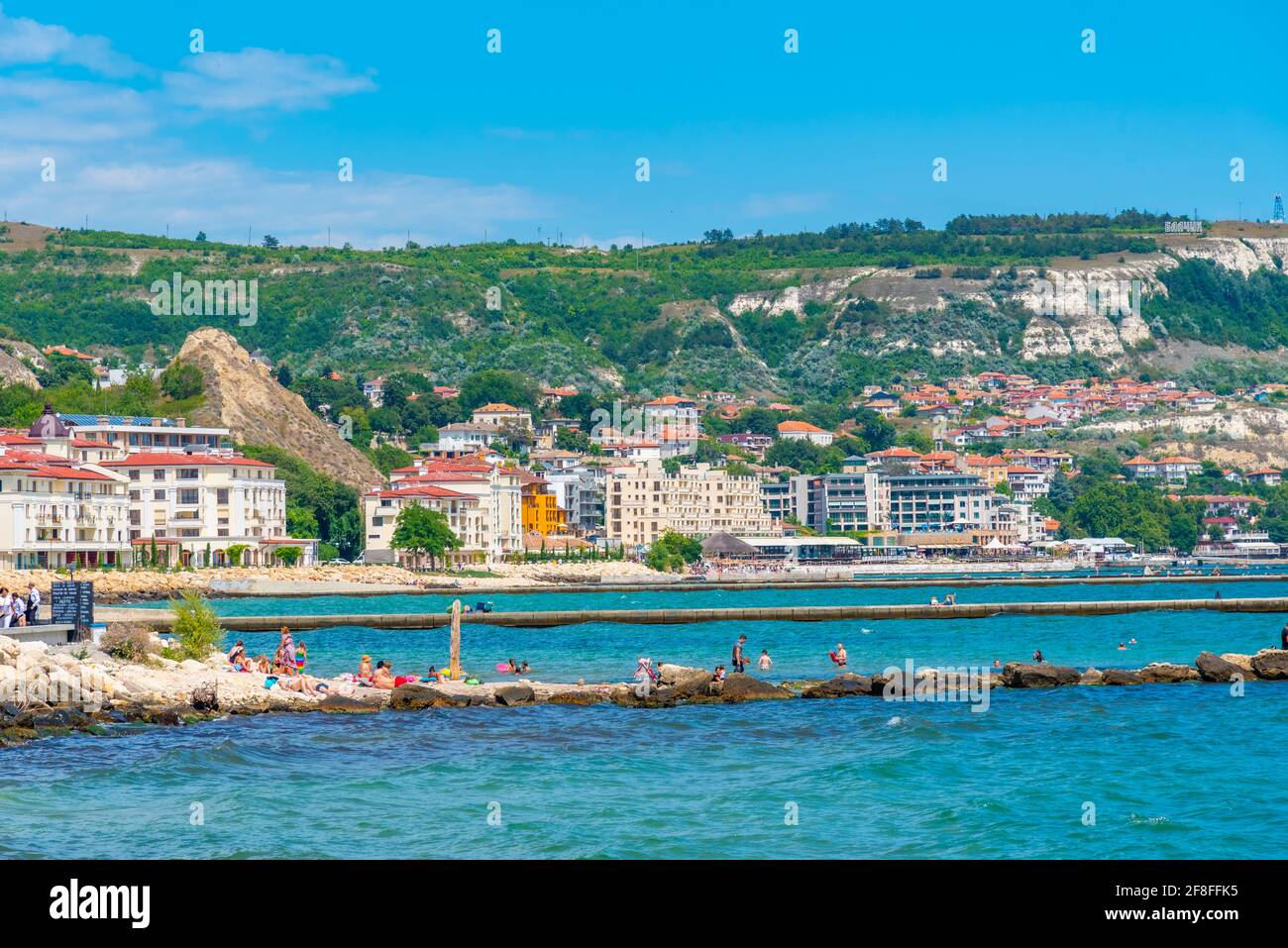 Seaside of coastal town Balchik in Bulgaria Stock Photo - Alamy