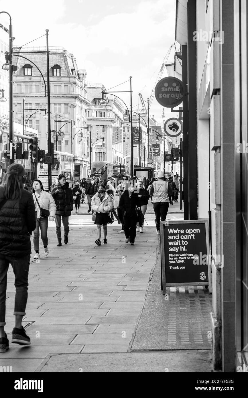 Along Oxford Street London Stock Photo Alamy