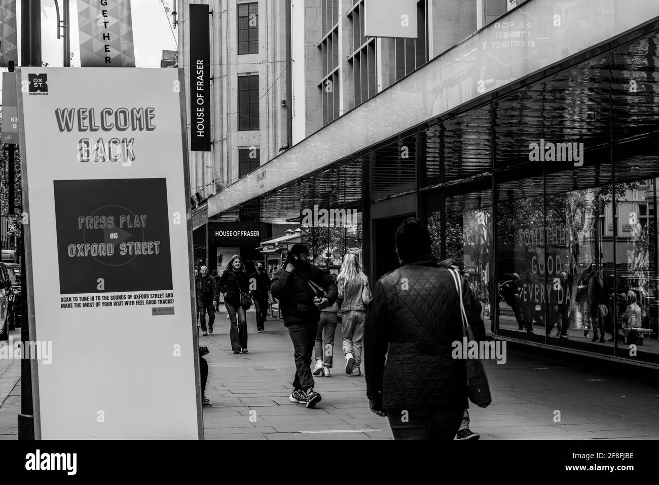 Along Oxford Street London Stock Photo Alamy