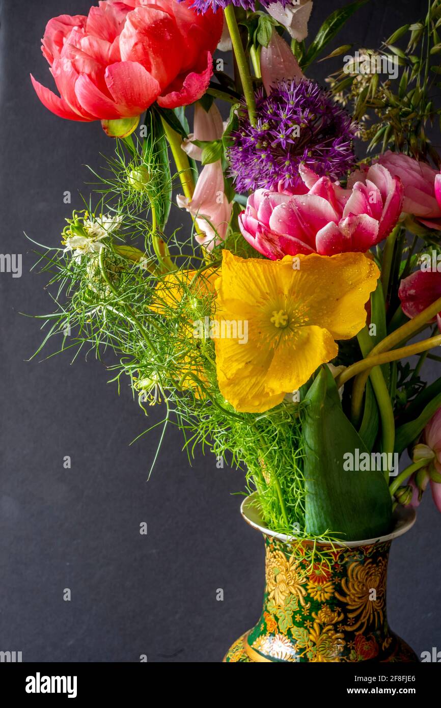 flower bouquet is a collection of flowers in a creative arrangement