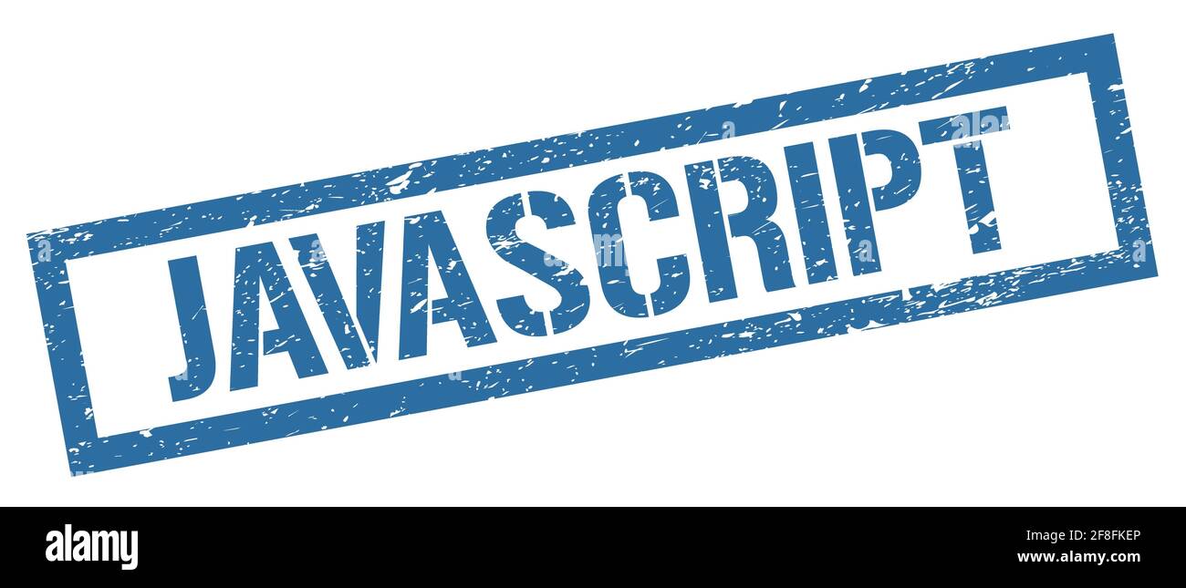 JAVASCRIPT blue grungy rectangle stamp sign Stock Photo - Alamy