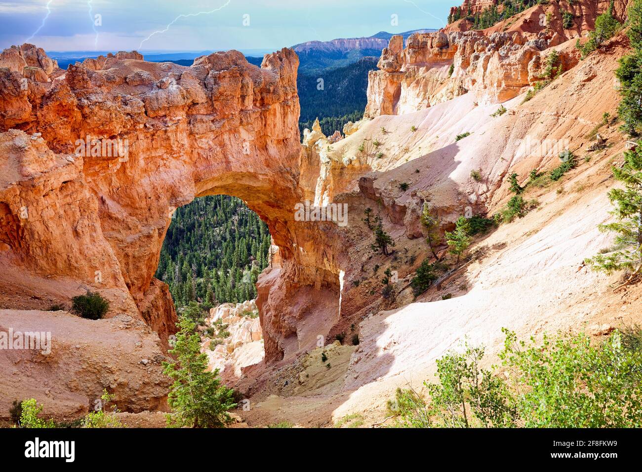 Natural Arch Bridge in the Bryce Canyon National Park. Utah USA Stock Photo