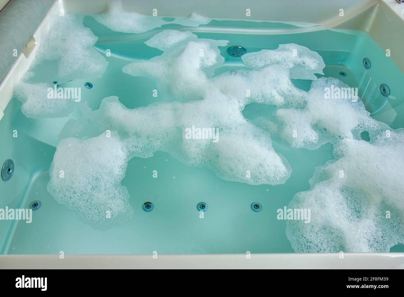 Foam on the hot tub Stock Photo Alamy