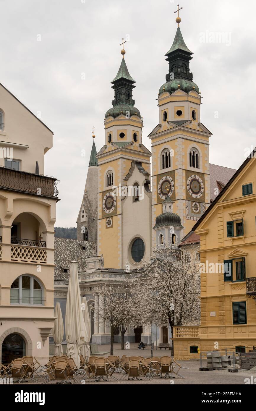 Cathedral Duomo Santa Maria Assunta (German: Dom Mariae Aufnahme in den Himmel und St. Kassian) of Bressanone - Brixen. Trentino Alto Adige South Tyro Stock Photo