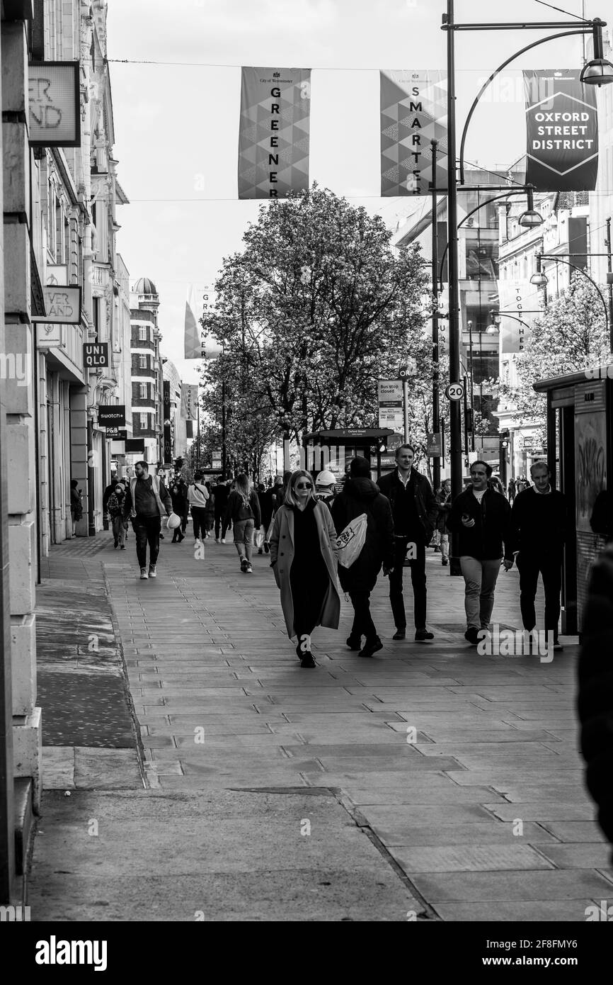 Along Oxford Street London Stock Photo Alamy