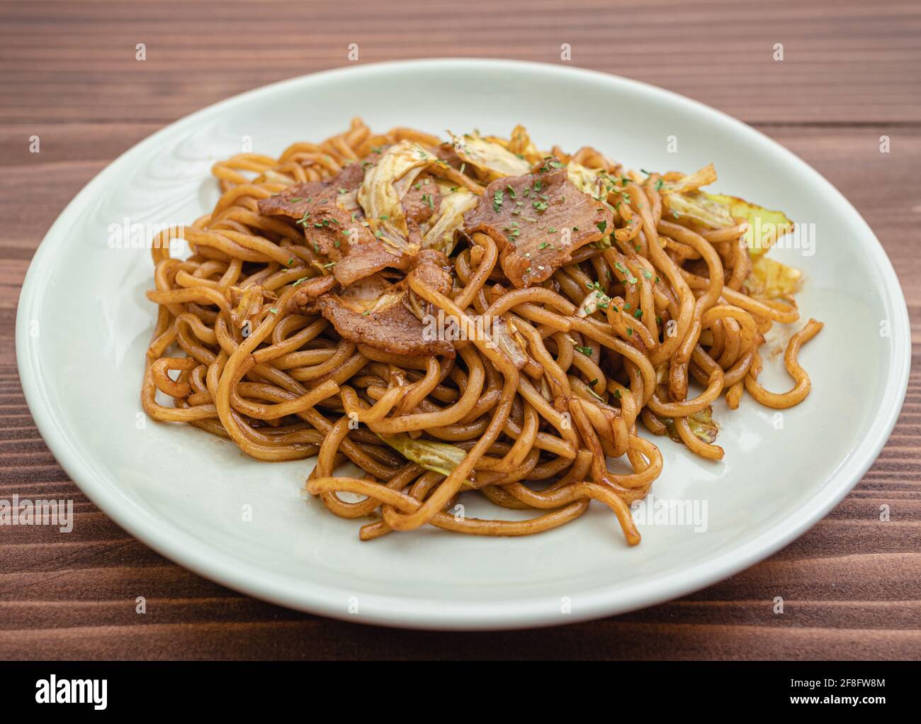 "Yaki Soba" Japanese traditional fried noodles with soy sauce Stock